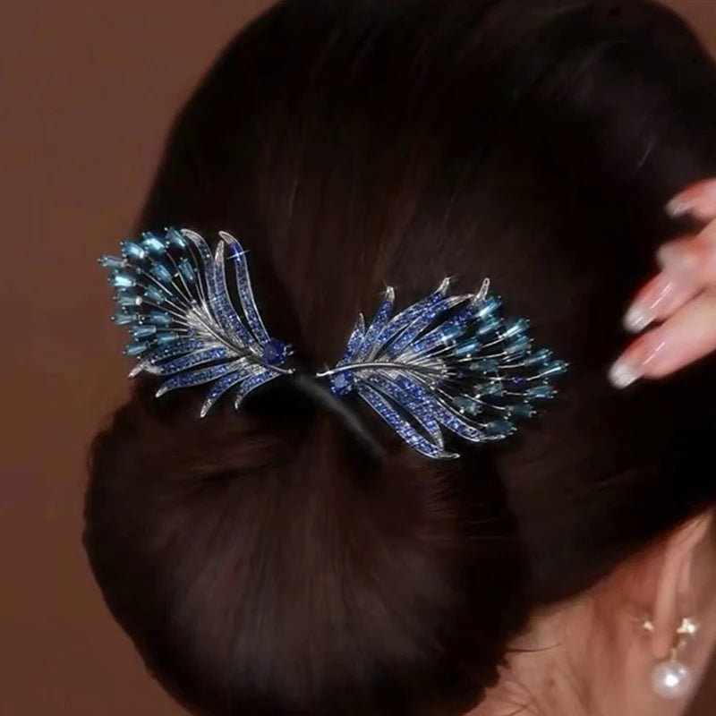 Blue wings hair bun twister