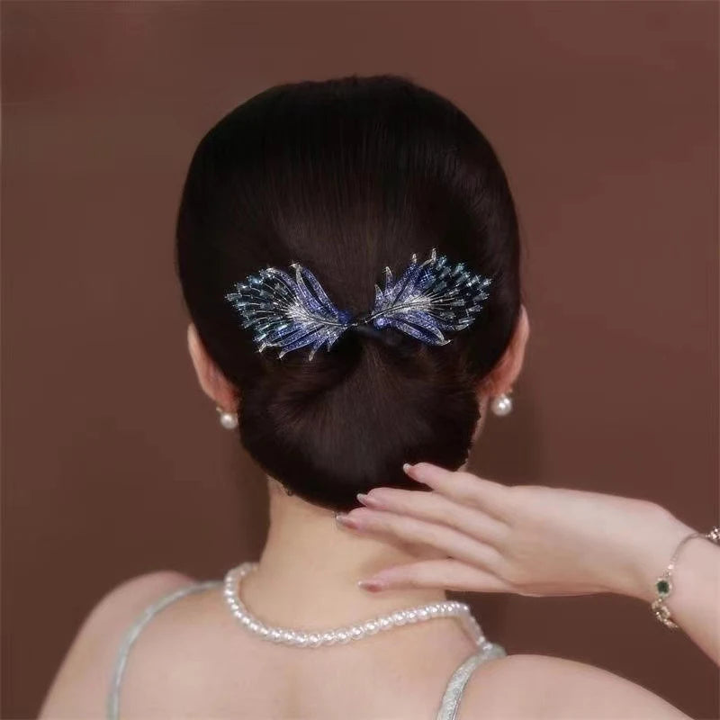 Blue wings hair bun twister
