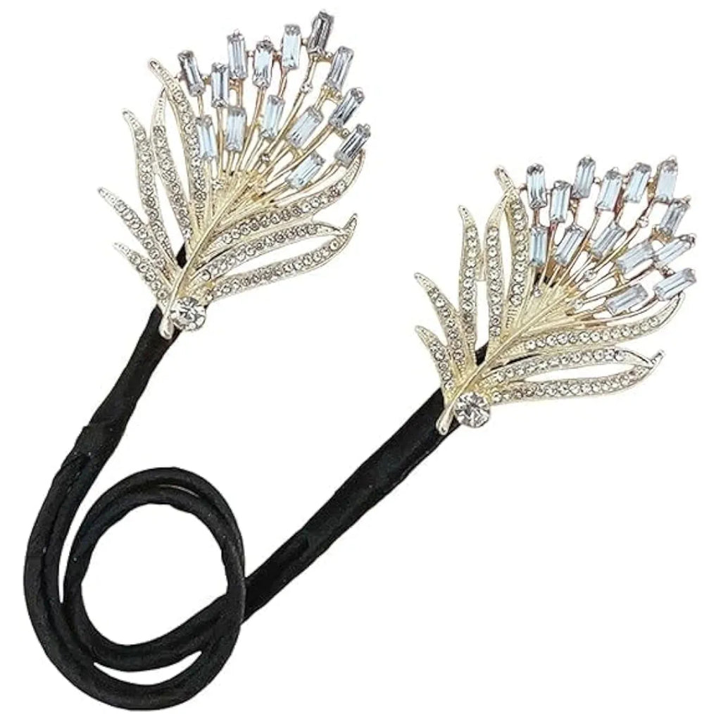 Golden feather hair bun twister