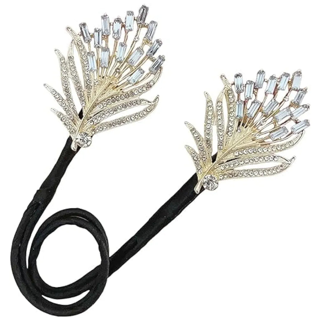 Golden feather hair bun twister